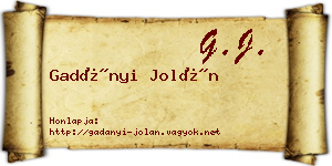 Gadányi Jolán névjegykártya